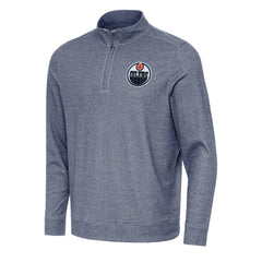 Edmonton Oilers Antigua Subtle Quarter-Zip Sweatshirt - Heather Navy | NHL sale