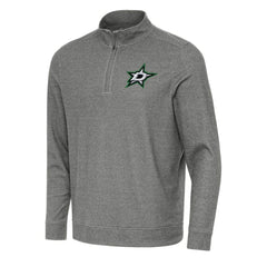 Dallas Stars Antigua Subtle Quarter-Zip Sweatshirt - Heather Black | NHL Lifestyle