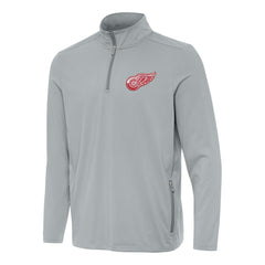 Detroit Red Wings Antigua Perilous Quarter-Zip Sweatshirt - Gray | NHL Lifestyle