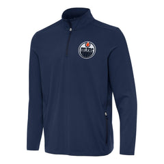 Edmonton Oilers Antigua Perilous Quarter-Zip Sweatshirt - Navy | NHL discount