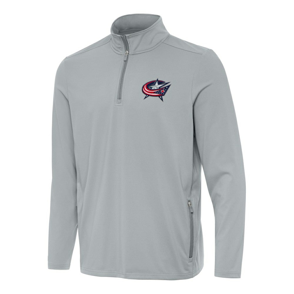 Columbus Blue Jackets Antigua Perilous Quarter-Zip Sweatshirt - Gray | NHL Lifestyle