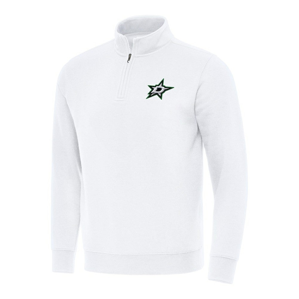 Dallas Stars Antigua Victory Quarter-Zip Mock Sweatshirt - White | NHL Clearance