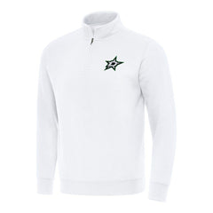 Dallas Stars Antigua Victory Quarter-Zip Mock Sweatshirt - White | NHL Clearance