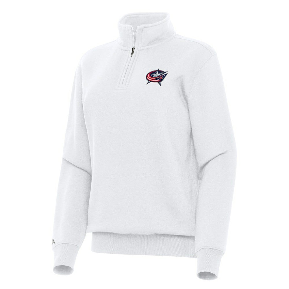 Columbus Blue Jackets Antigua Women's Victory Quarter-Zip Sweatshirt - White | NHL discount