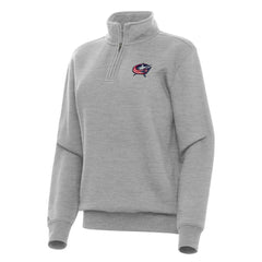 Columbus Blue Jackets Antigua Women's Victory Quarter-Zip Sweatshirt - Heather Gray | NHL sale