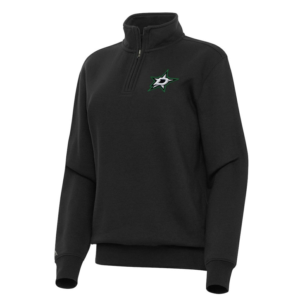 Dallas Stars Antigua Women's Victory Quarter-Zip Sweatshirt - Black | NHL Lifestyle