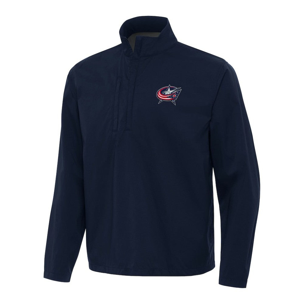 Columbus Blue Jackets Antigua Brisk Quarter-Zip Windbreaker - Navy | NHL on sale