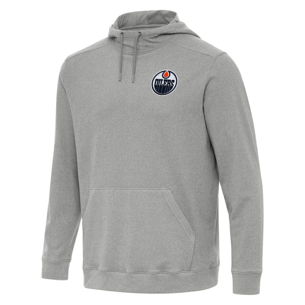 Edmonton Oilers Antigua Cloud Pullover Hoodie - Heather Gray | NHL Lifestyle