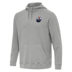 Edmonton Oilers Antigua Cloud Pullover Hoodie - Heather Gray | NHL Lifestyle