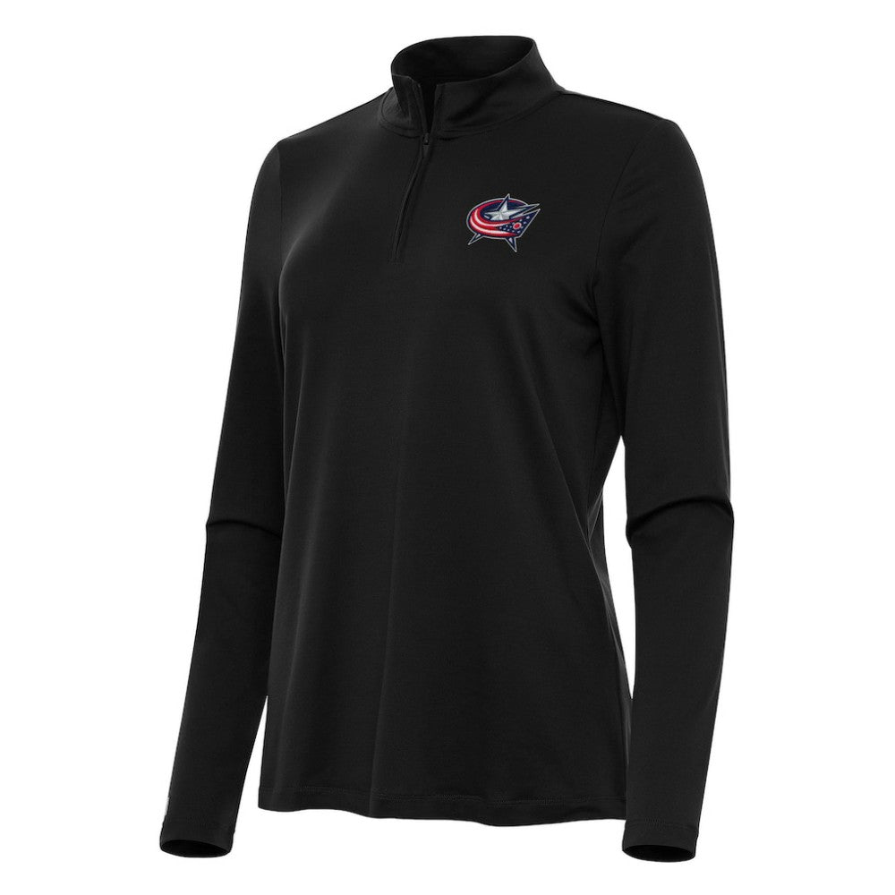 Columbus Blue Jackets Antigua Women's Reprocess Quarter-Zip Top - Black | NHL near me