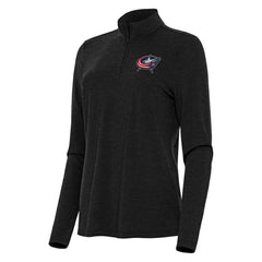 Columbus Blue Jackets Antigua Women's Bright Quarter-Zip Top - Heather Black | NHL Lifestyle