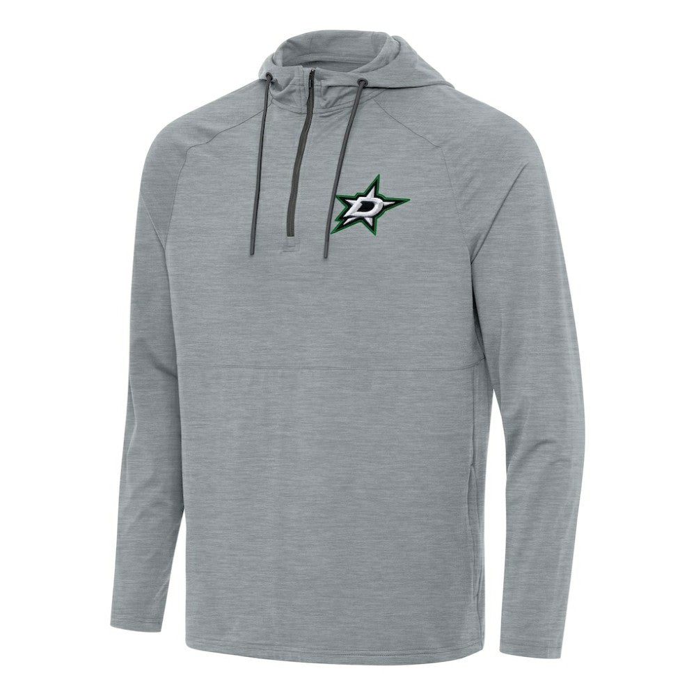 Dallas Stars Antigua Spikes Quarter-Zip Hoodie - Heather Gray | NHL Lifestyle