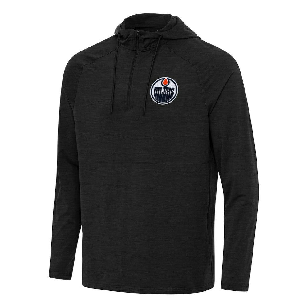 Edmonton Oilers Antigua Spikes Quarter-Zip Hoodie - Heather Black | NHL discount