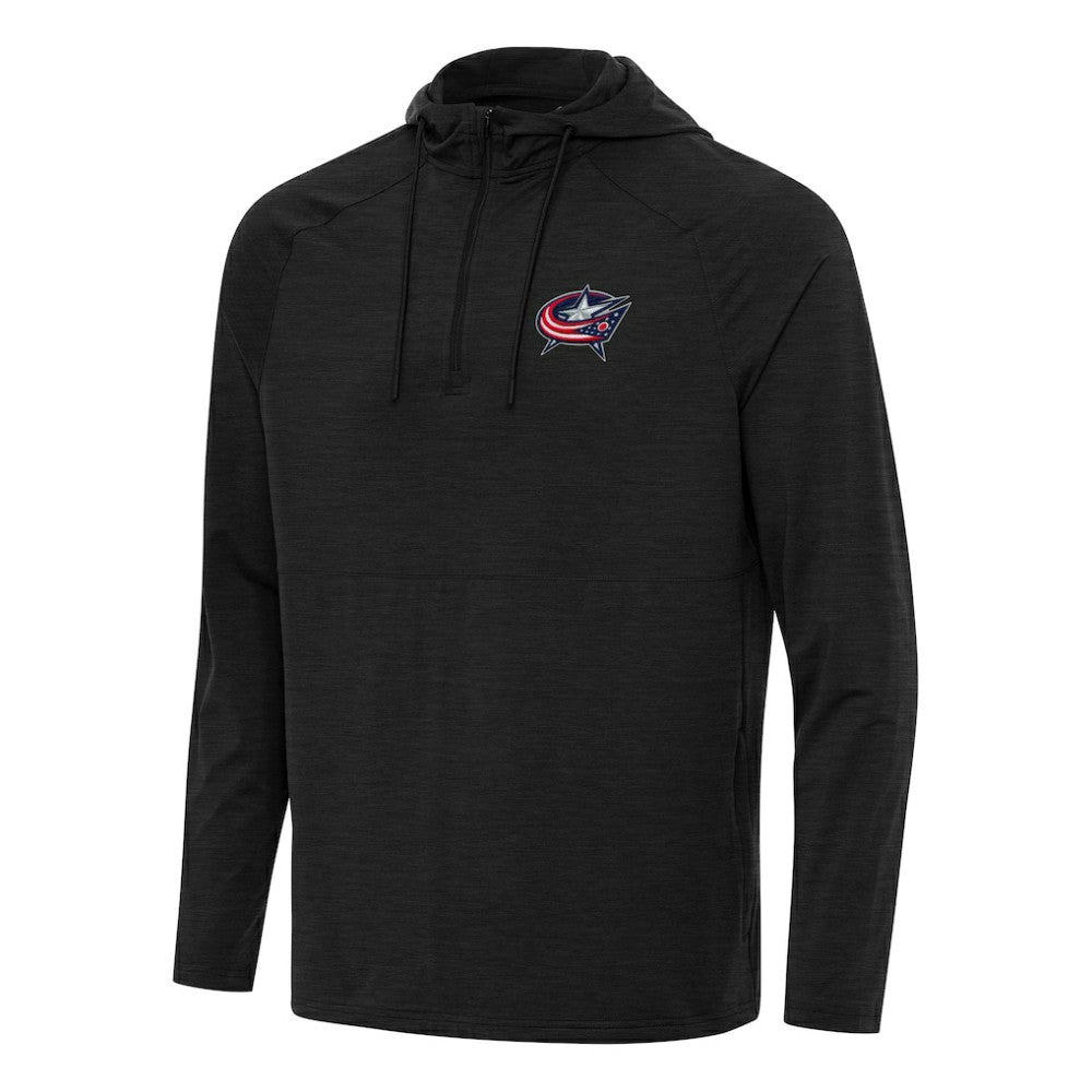 Columbus Blue Jackets Antigua Spikes Quarter-Zip Hoodie - Heather Black | NHL sale