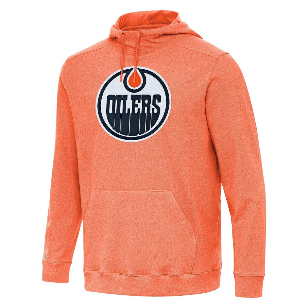 Edmonton Oilers Antigua Cloud Pullover Hoodie - Heather Orange | NHL near me
