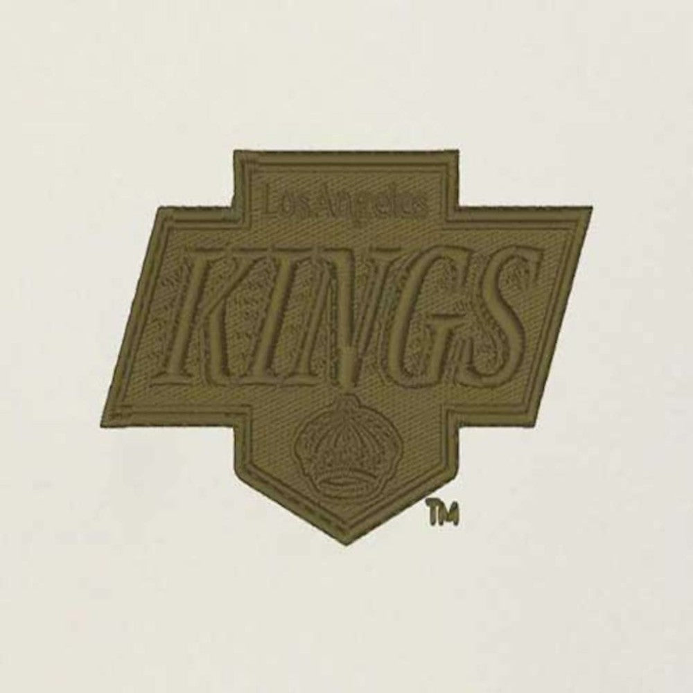 Los Angeles Kings Antigua Intrepid Sand Raglan Long Sleeve Hoodie T-Shirt - Cream/Olive | NHL on sale