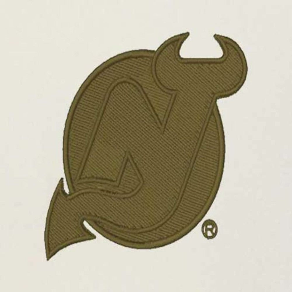 New Jersey Devils Antigua Intrepid Sand Raglan Long Sleeve Hoodie T-Shirt - Cream/Olive | NHL online