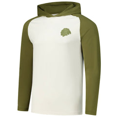 Chicago Blackhawks Antigua Intrepid Sand Raglan Long Sleeve Hoodie T-Shirt - Cream/Olive | NHL online