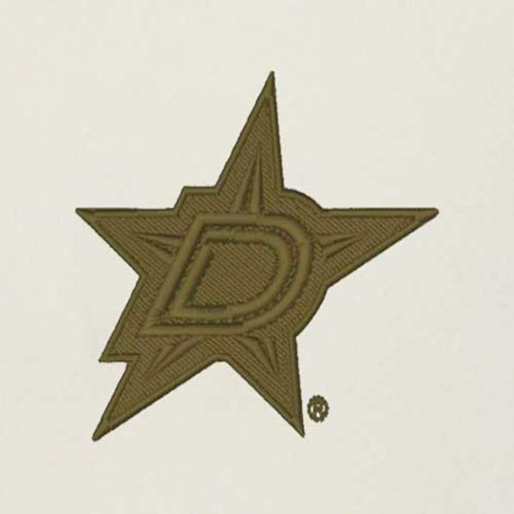 Dallas Stars Antigua Intrepid Sand Raglan Long Sleeve Hoodie T-Shirt - Cream/Olive | NHL Lifestyle