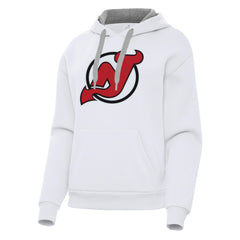 New Jersey Devils Antigua Women's Victory Pullover Hoodie - White | NHL online