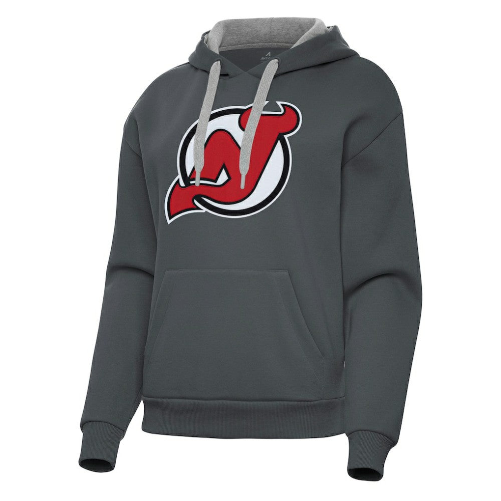 New Jersey Devils Antigua Women's Victory Pullover Hoodie - Charcoal | NHL near me
