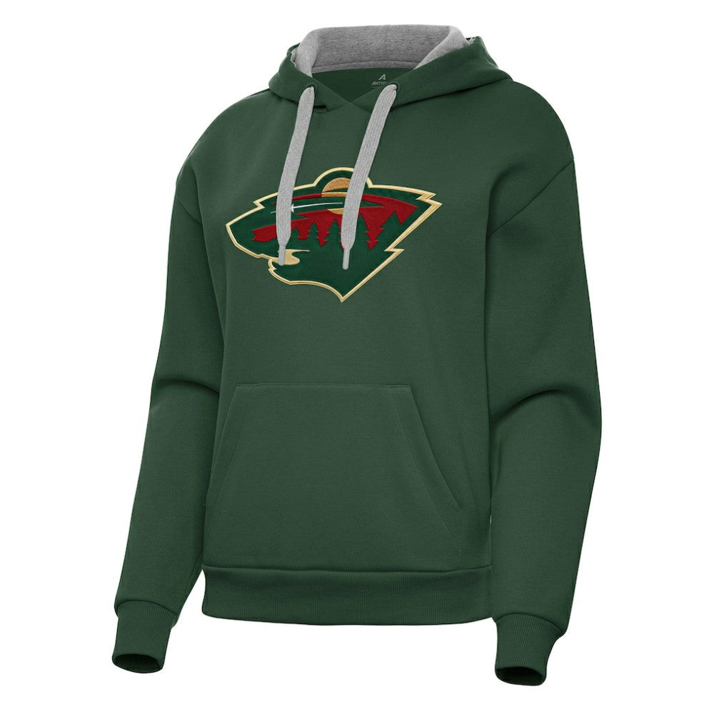 Minnesota Wild Antigua Women's Victory Pullover Hoodie - Hunter Green | NHL Lifestyle