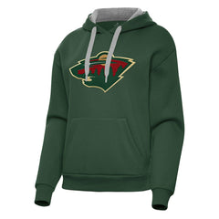 Minnesota Wild Antigua Women's Victory Pullover Hoodie - Hunter Green | NHL Lifestyle