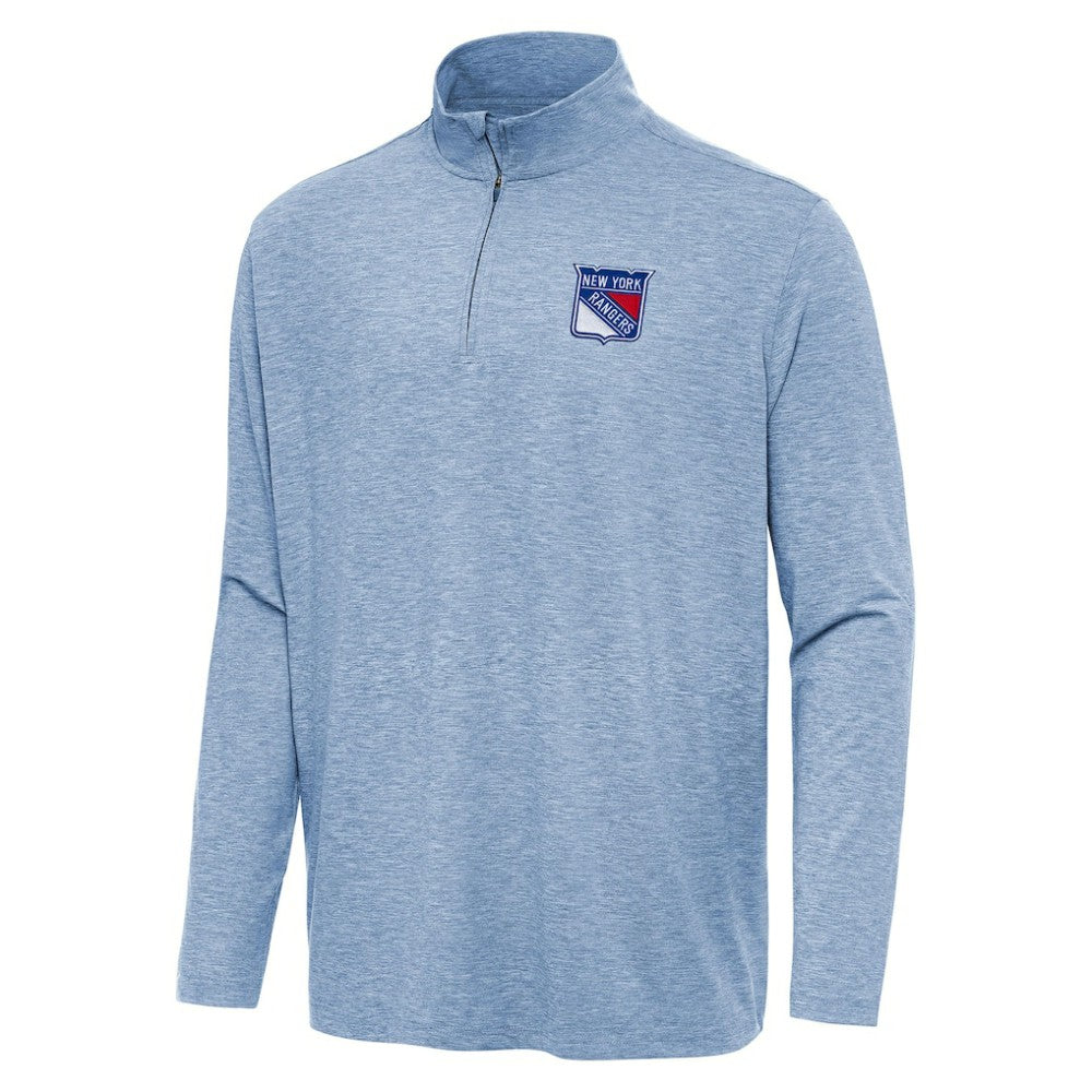 New York Rangers Antigua Hunk Quarter-Zip Top - Heather Blue | NHL discount