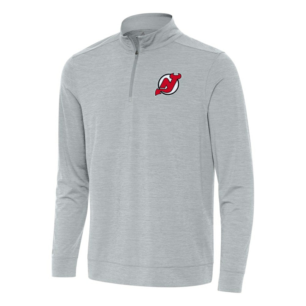 New Jersey Devils Antigua Bright Quarter-Zip Top - Heather Gray | NHL Clearance