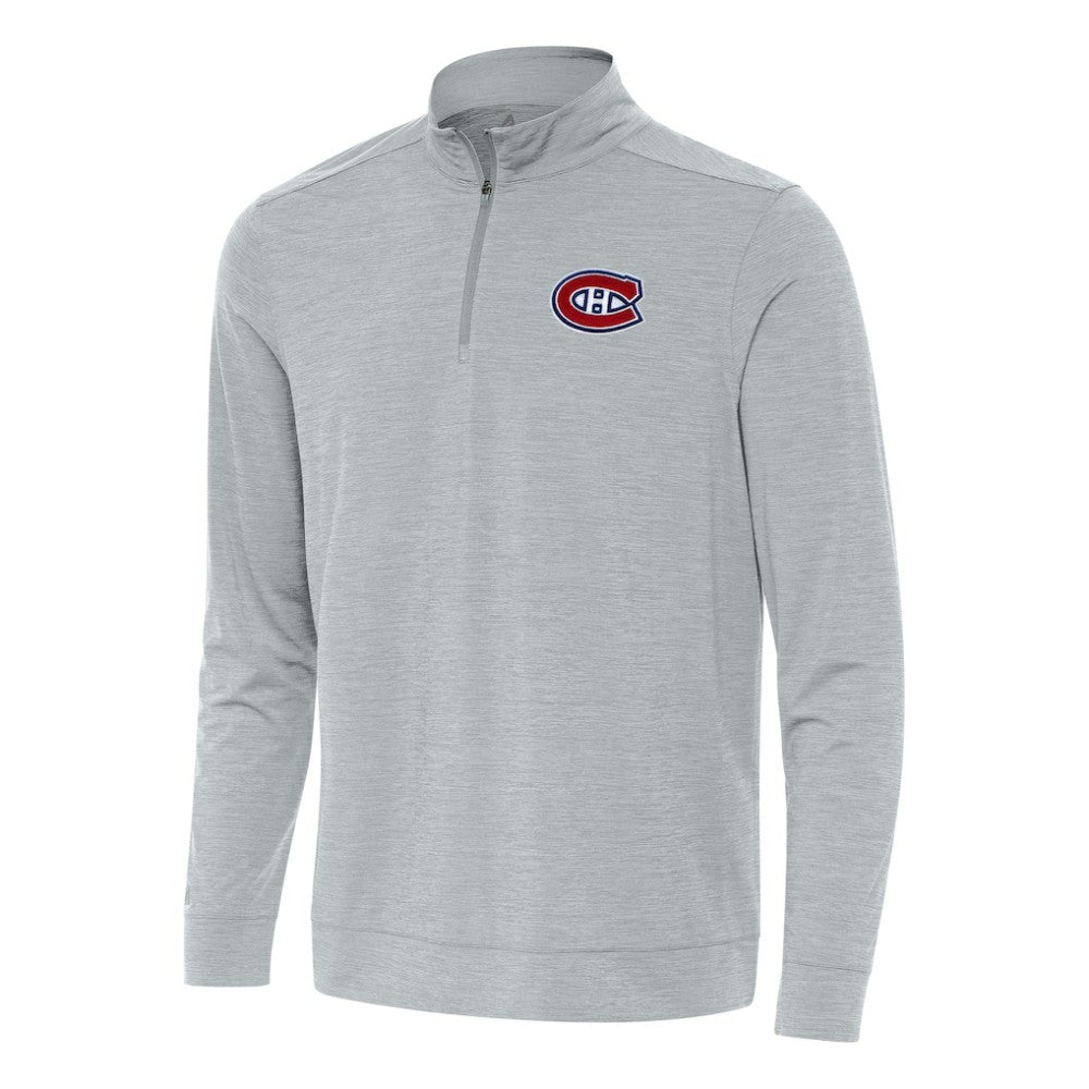 Montreal Canadiens Antigua Bright Quarter-Zip Top - Heather Gray | NHL Clearance