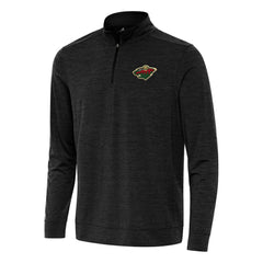 Minnesota Wild Antigua Bright Quarter-Zip Top - Heather Black | NHL Lifestyle
