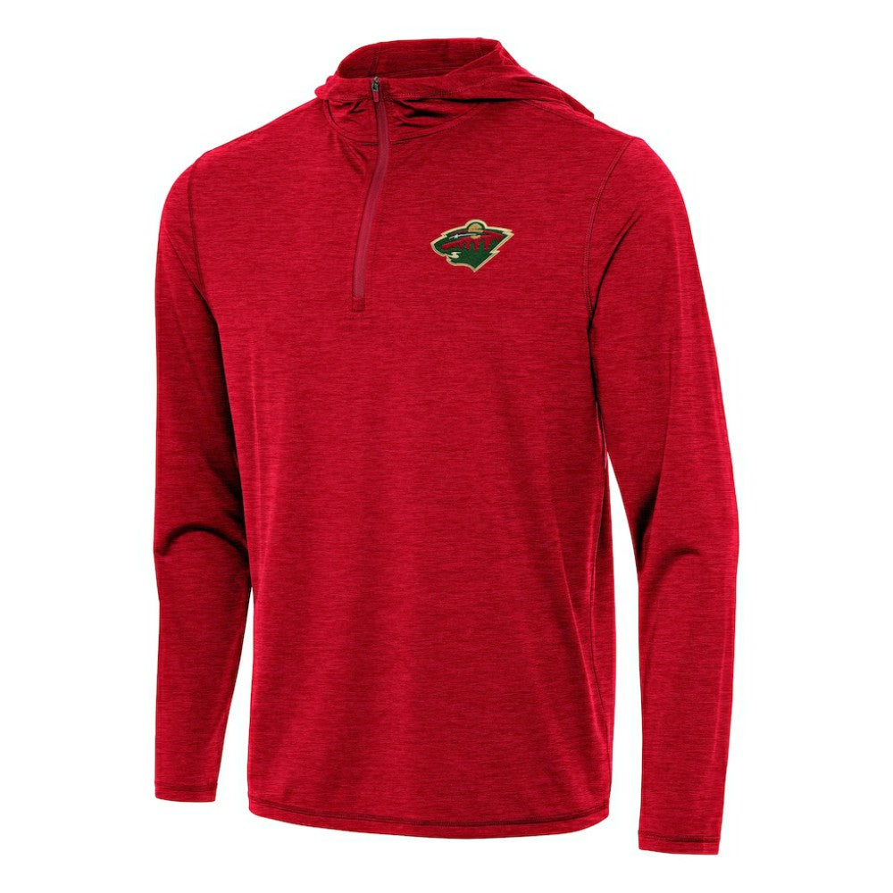 Minnesota Wild Antigua Tidy Quarter-Zip Hoodie - Heather Red | NHL sale