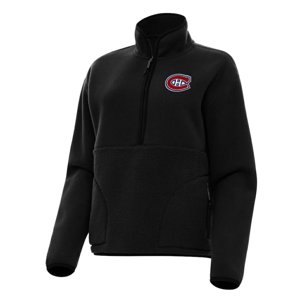Montreal Canadiens Antigua Women's Figure Half-Zip Pullover Sweatshirt - Black | NHL discount