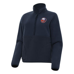 New York Islanders Antigua Women's Figure Half-Zip Pullover Sweatshirt - Navy | NHL on sale