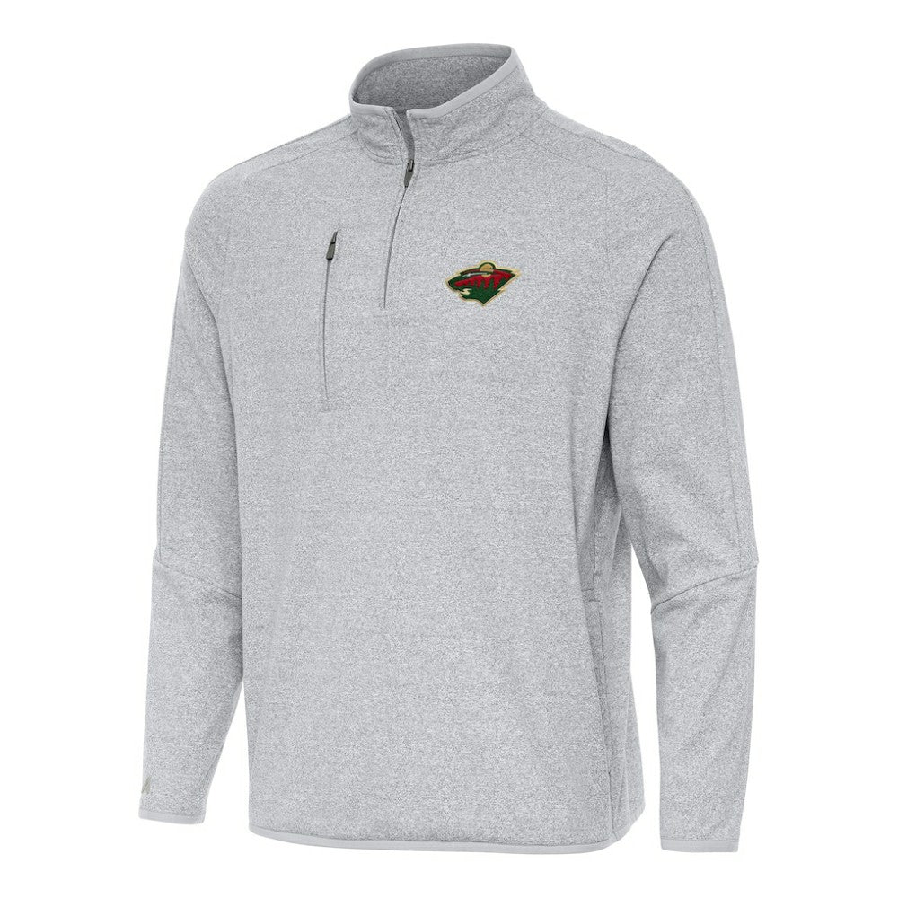 Minnesota Wild Antigua Certain Quarter-Zip Tri-Blend Sweatshirt - Heather Gray | NHL discount