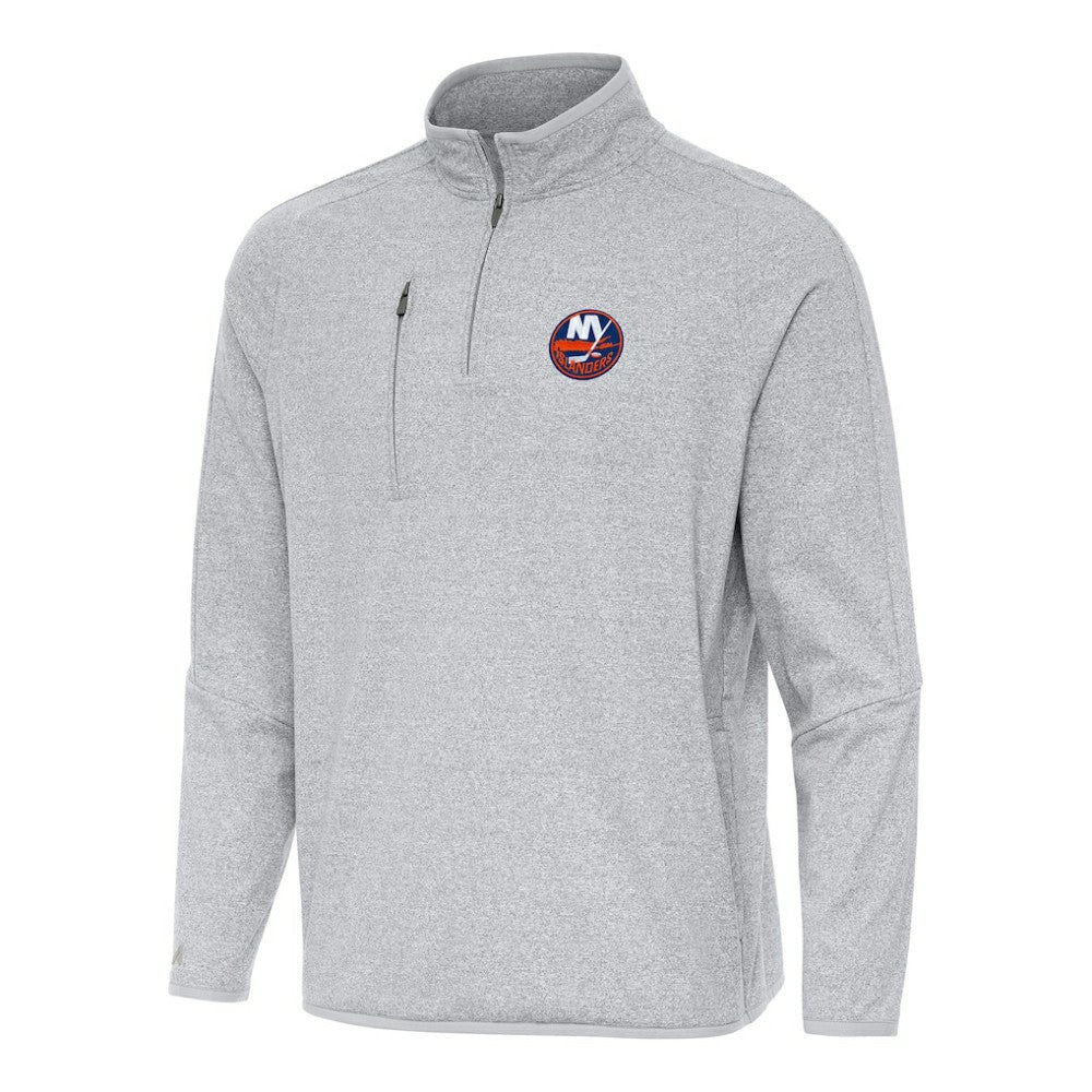 New York Islanders Antigua Certain Quarter-Zip Tri-Blend Sweatshirt - Heather Gray | NHL on sale