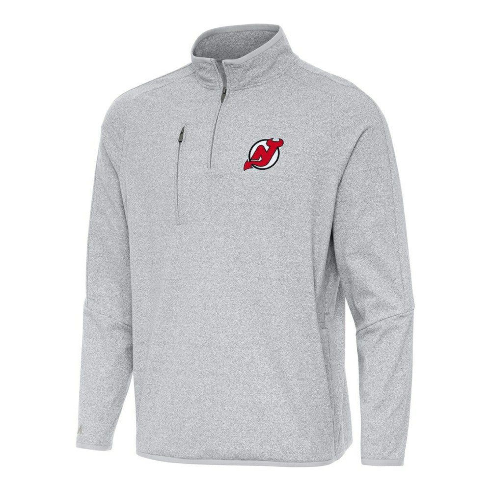 New Jersey Devils Antigua Certain Quarter-Zip Tri-Blend Sweatshirt - Heather Gray | NHL near me
