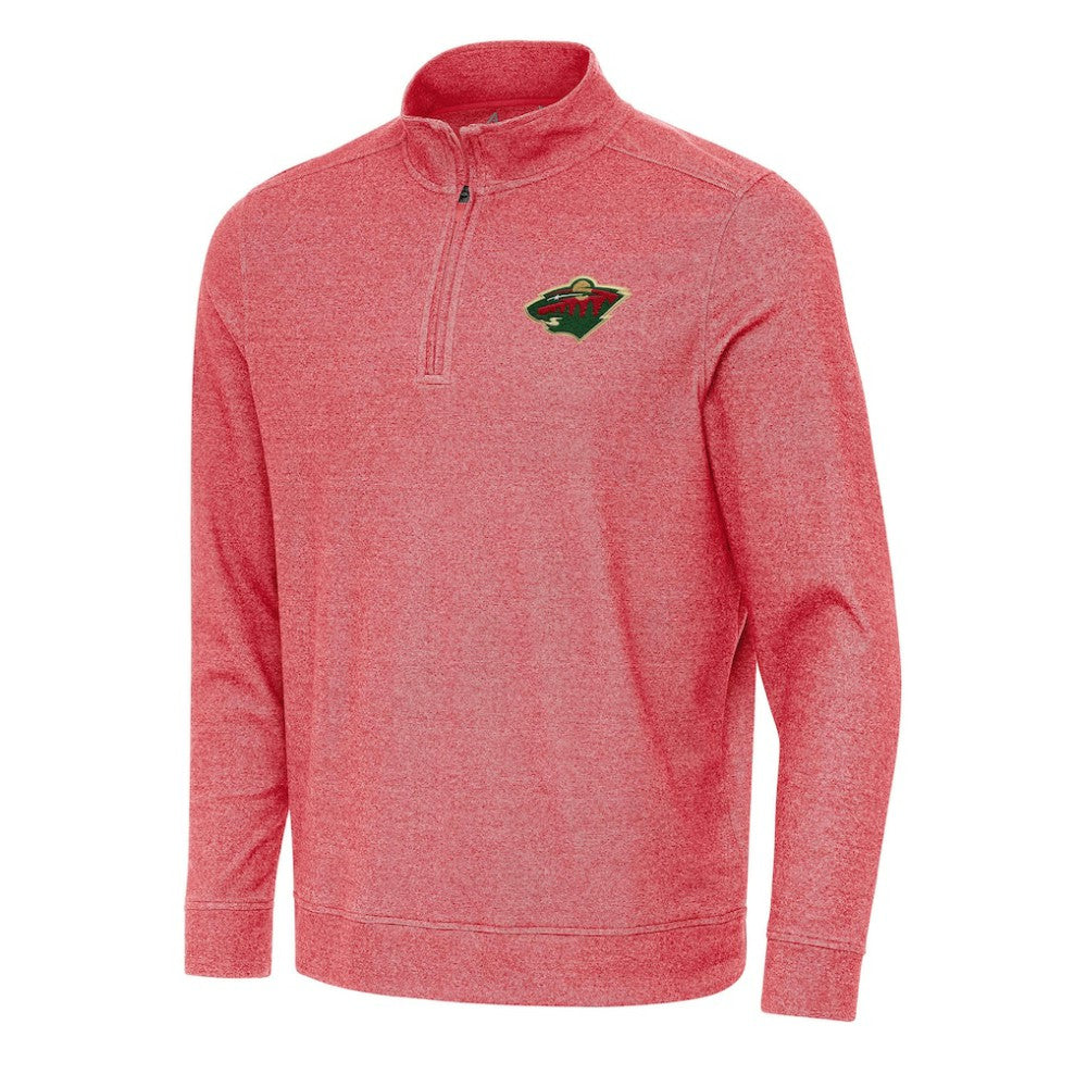 Minnesota Wild Antigua Subtle Quarter-Zip Sweatshirt - Heather Red | NHL sale