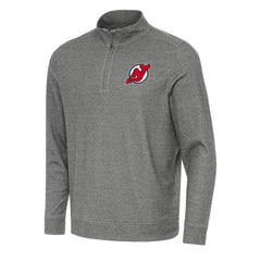 New Jersey Devils Antigua Subtle Quarter-Zip Sweatshirt - Heather Black | NHL online