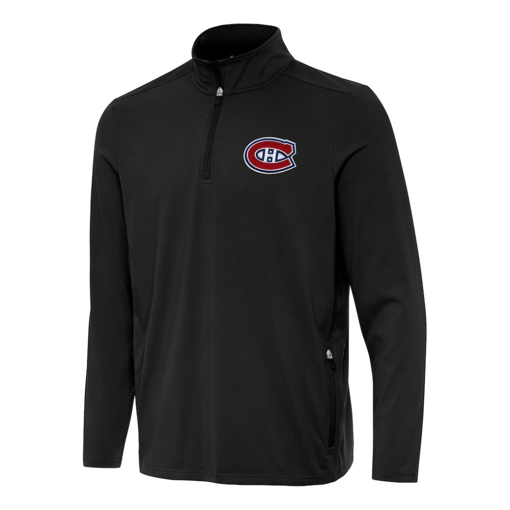 Montreal Canadiens Antigua Perilous Quarter-Zip Sweatshirt - Black | NHL Lifestyle