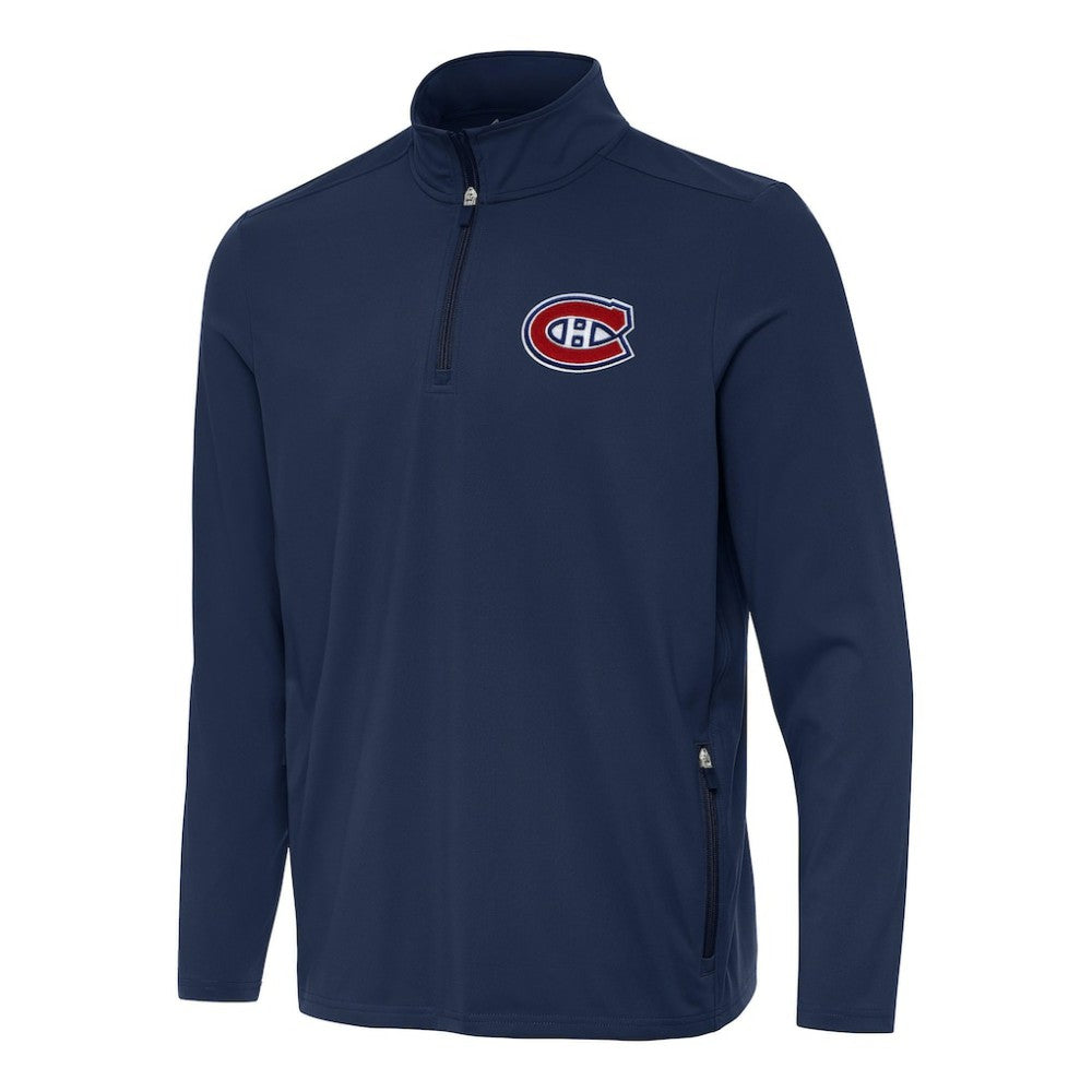 Montreal Canadiens Antigua Perilous Quarter-Zip Sweatshirt - Navy | NHL Clearance
