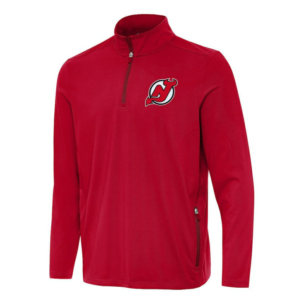 New Jersey Devils Antigua Perilous Quarter-Zip Sweatshirt - Red | NHL Clearance