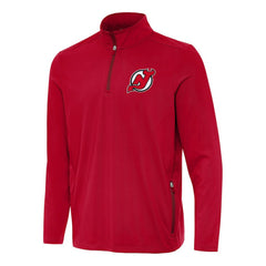 New Jersey Devils Antigua Perilous Quarter-Zip Sweatshirt - Red | NHL Clearance