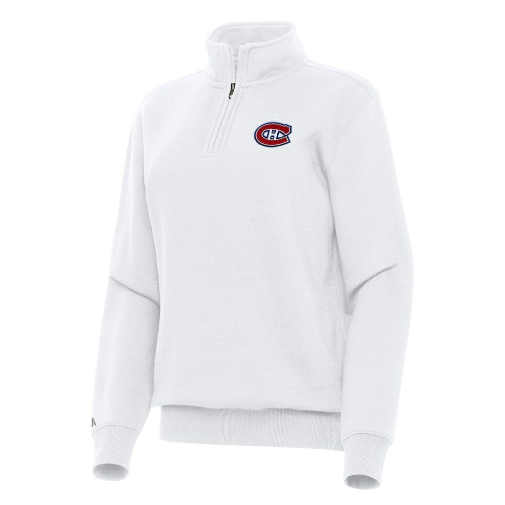 Montreal Canadiens Antigua Women's Victory Quarter-Zip Sweatshirt - White | NHL sale