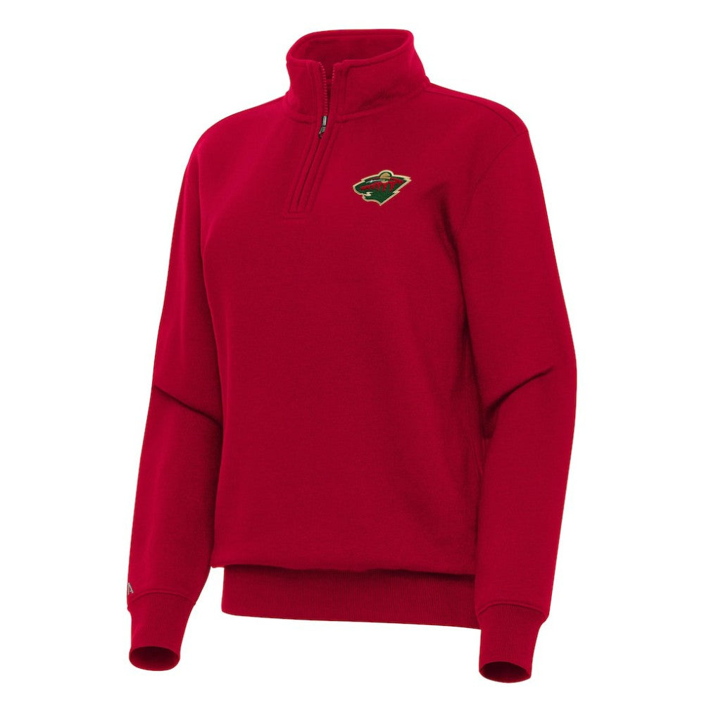 Minnesota Wild Antigua Women's Victory Quarter-Zip Sweatshirt - Red | NHL near me