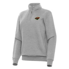 Minnesota Wild Antigua Women's Victory Quarter-Zip Sweatshirt - Heather Gray | NHL sale