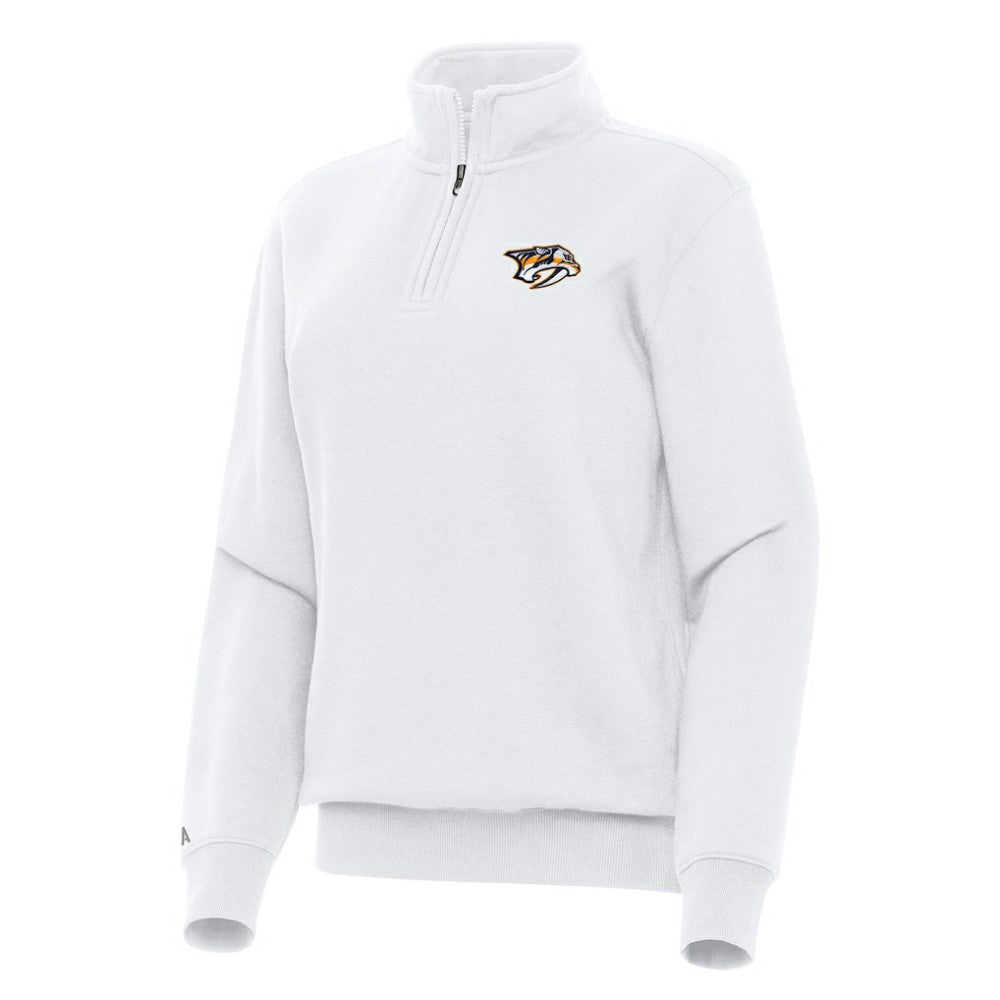 Nashville Predators Antigua Women's Victory Quarter-Zip Sweatshirt - White | NHL sale