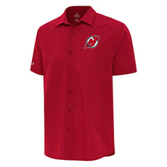 New Jersey Devils Antigua Activate Woven Short Sleeve Button-Up Shirt - Red | NHL discount