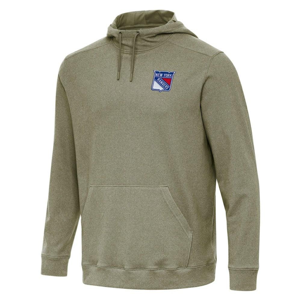 New York Rangers Antigua Cloud Pullover Hoodie - Olive | NHL Lifestyle