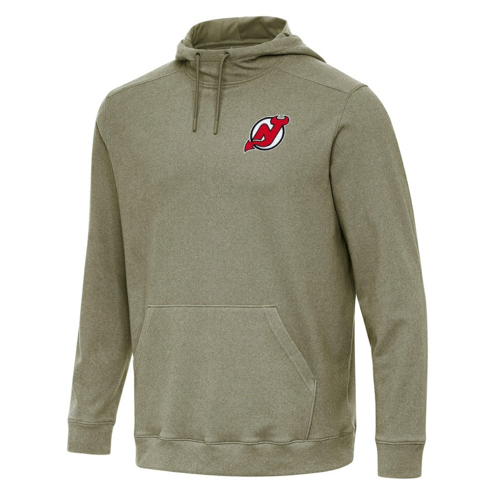 New Jersey Devils Antigua Cloud Pullover Hoodie - Olive | NHL Clearance